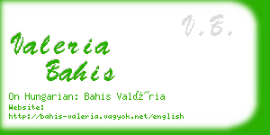 valeria bahis business card